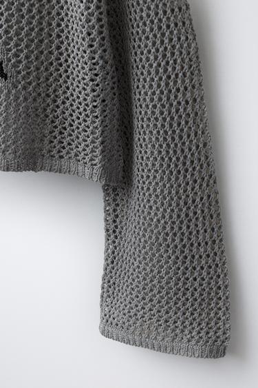 STAR MESH SWEATER - Mid-grey by Zara - Image 3