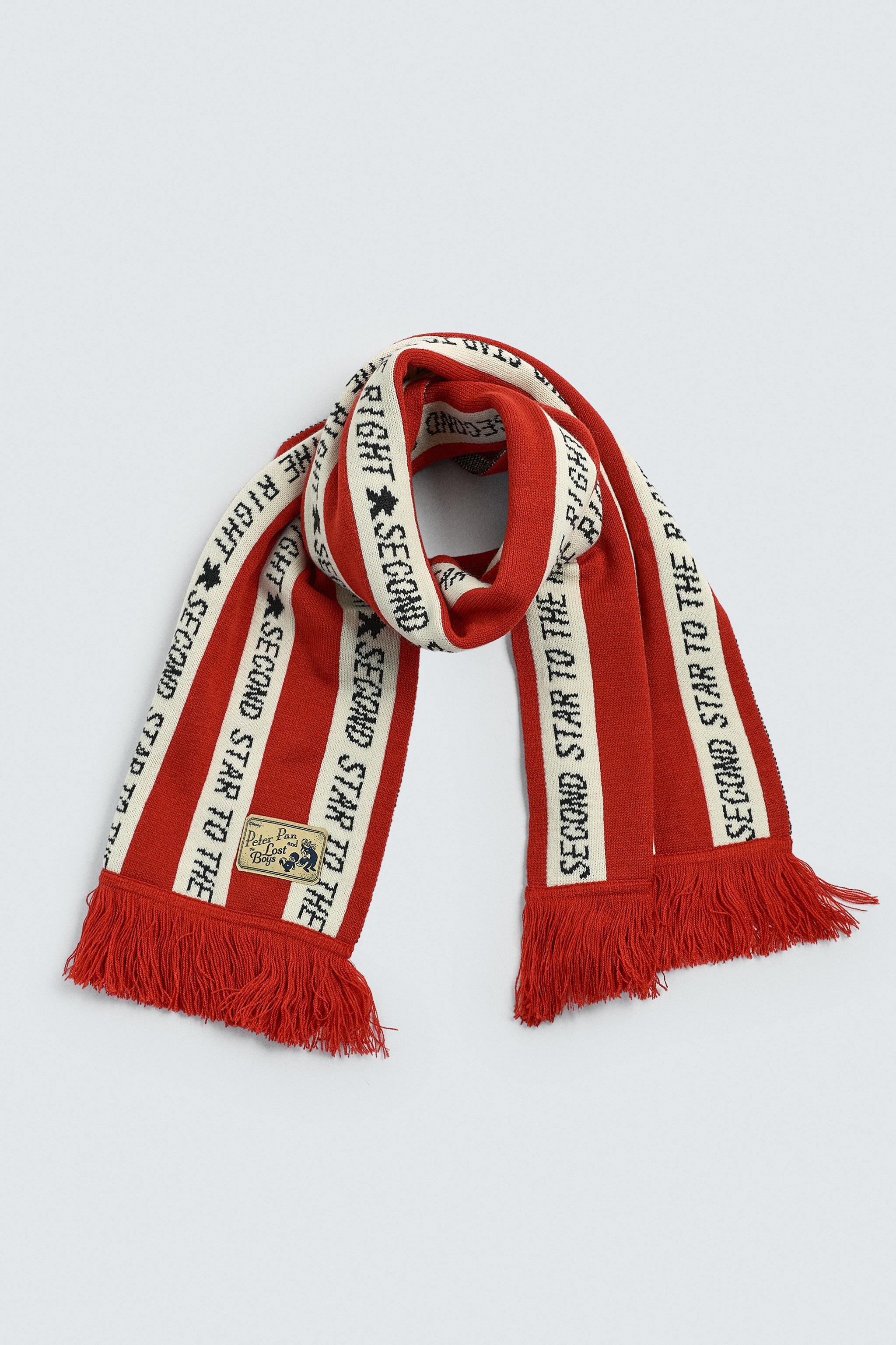 STRIPED TEXT SCARF PETER PAN HARRY LAMBERT FOR ZARA X DISNEY
