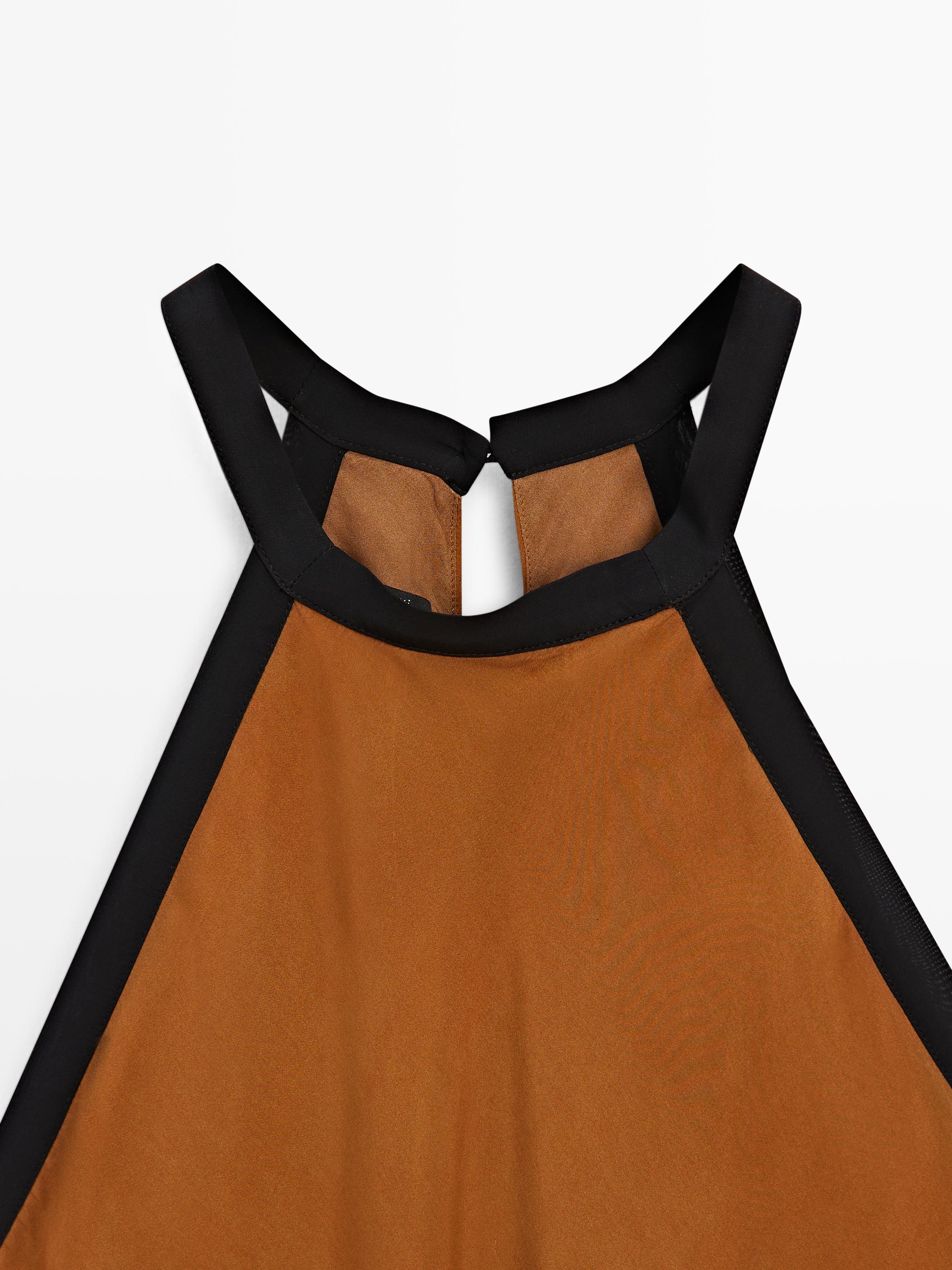 Robe midi à couches contrastantes
