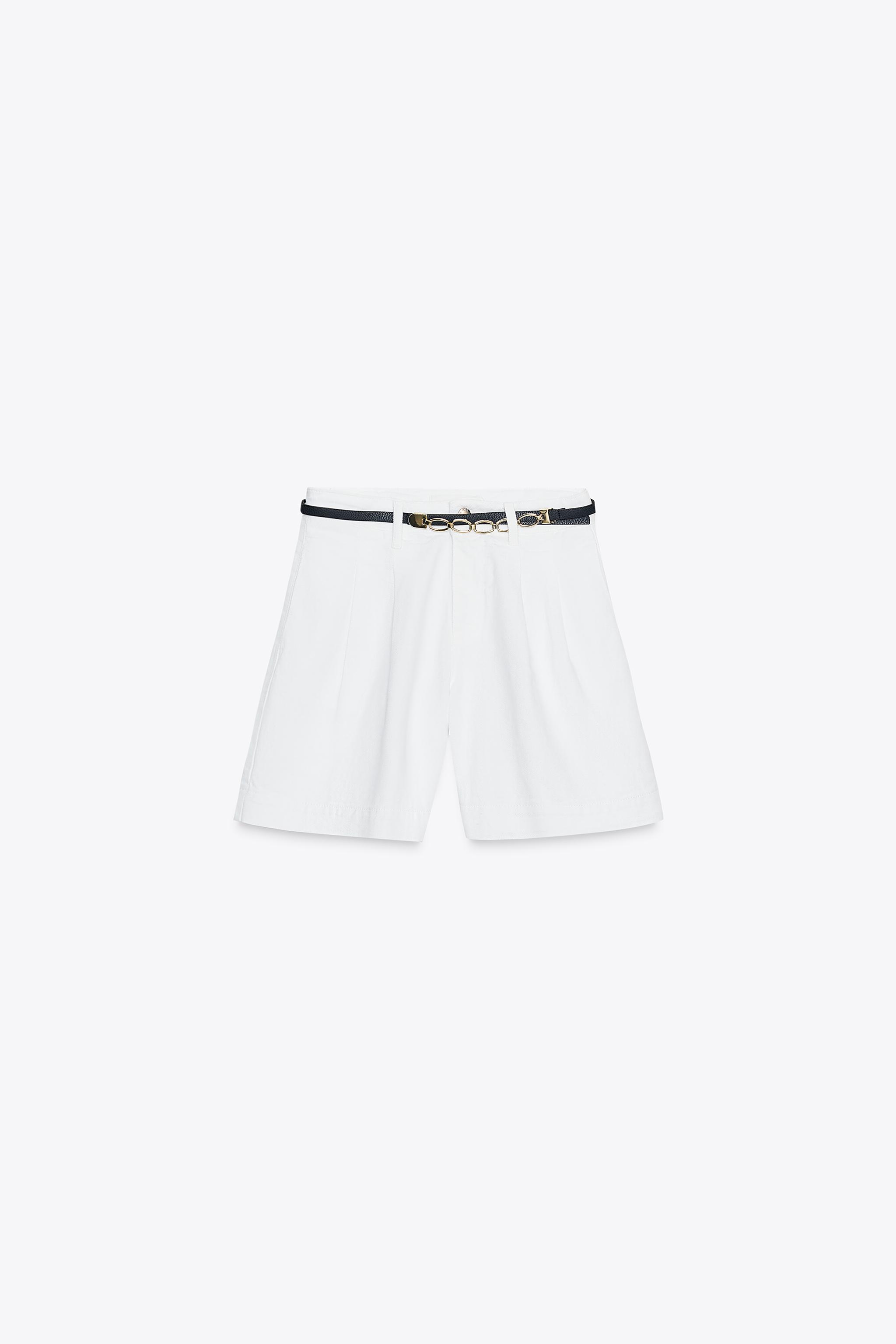 ZARA｜Z1975 ゴールド装飾付きベルトショートパンツ ZARA☆セール♪ベルト付きショートパンツ Sサイズ (ZARA