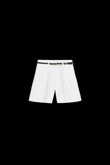 Z1975 DENIM SHORTS WITH DARTS AND BELT - White by Zara - Image 0