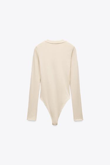 BODY EN COTON MODAL - Écru de Zara - Image 4