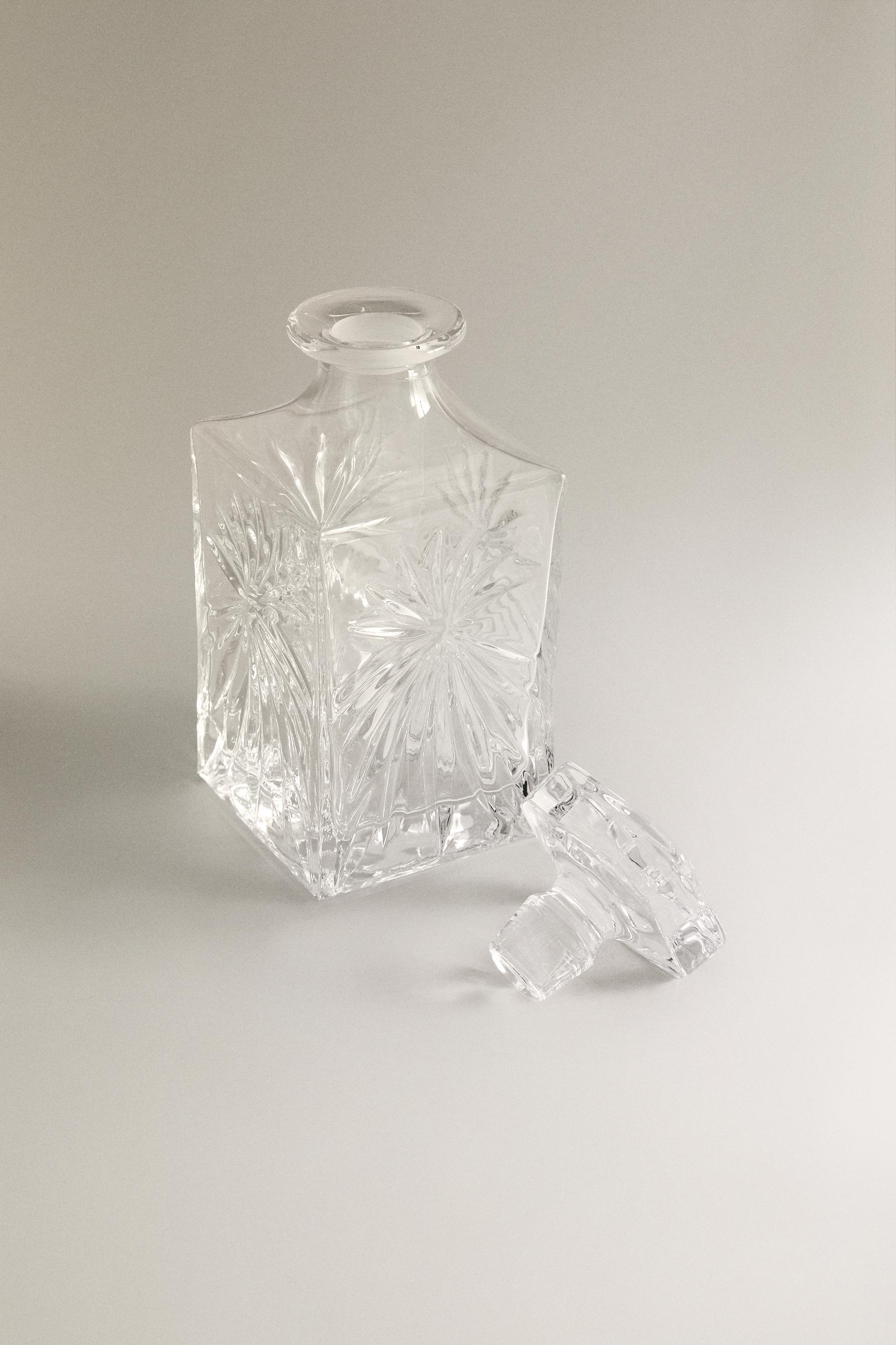 CRYSTALLINE BOTTLE WITH RAISED DESIGN - Transparent | ZARA United