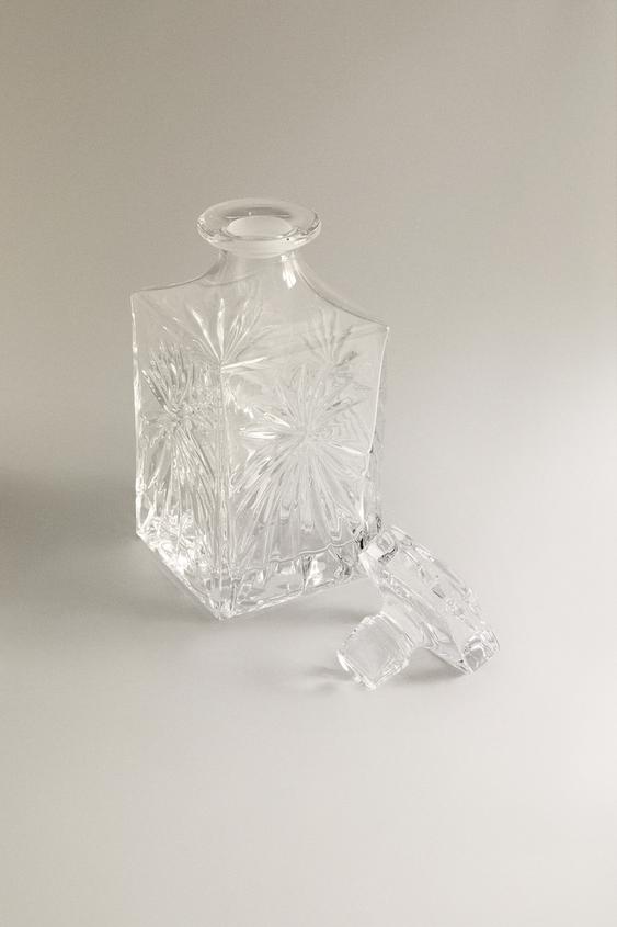 CRYSTALLINE BOTTLE WITH RAISED DESIGN - Transparent by Zara - Image 4