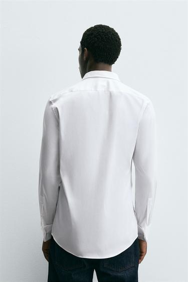 SLIM FIT SHIRT WITH CUFFLINKS - White by Zara - Image 2