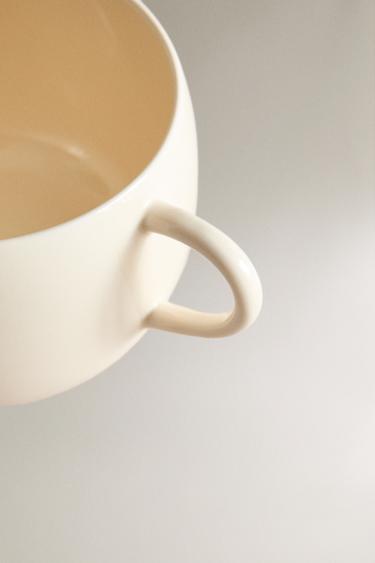 PLAIN DEEP STONEWARE MUG - Cream by Zara - Image 2