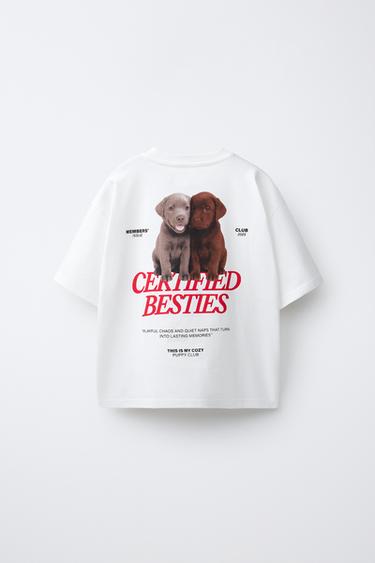 DOG PRINT T-SHIRT - White by Zara