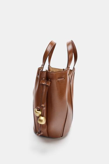 BEADED STRAP HANDBAG - Dark tan by Zara - Image 3