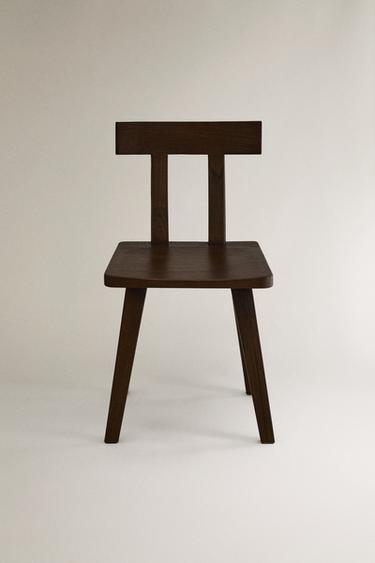 CHAISE À DOSSIER EN BOIS - Marron foncé de Zara