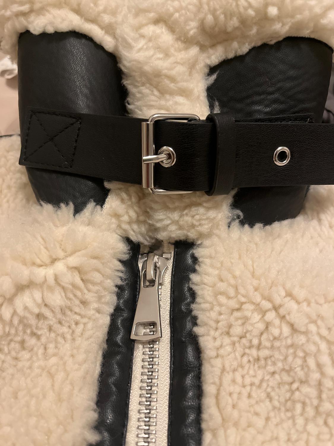 FAUX FUR BIKER JACKET - Image 3