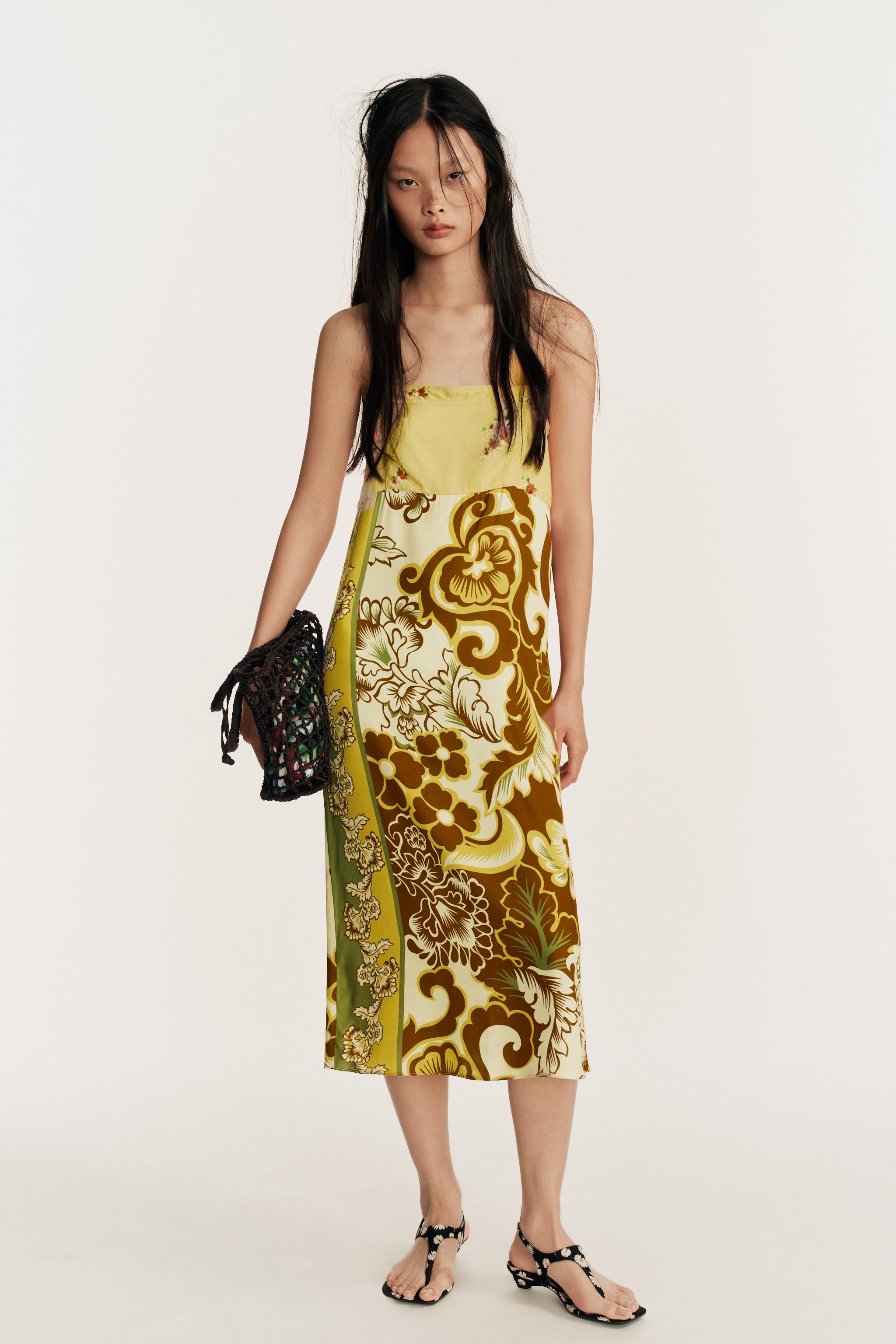 LIMITED EDITION PRINTED CONTRAST MIDI DRESS