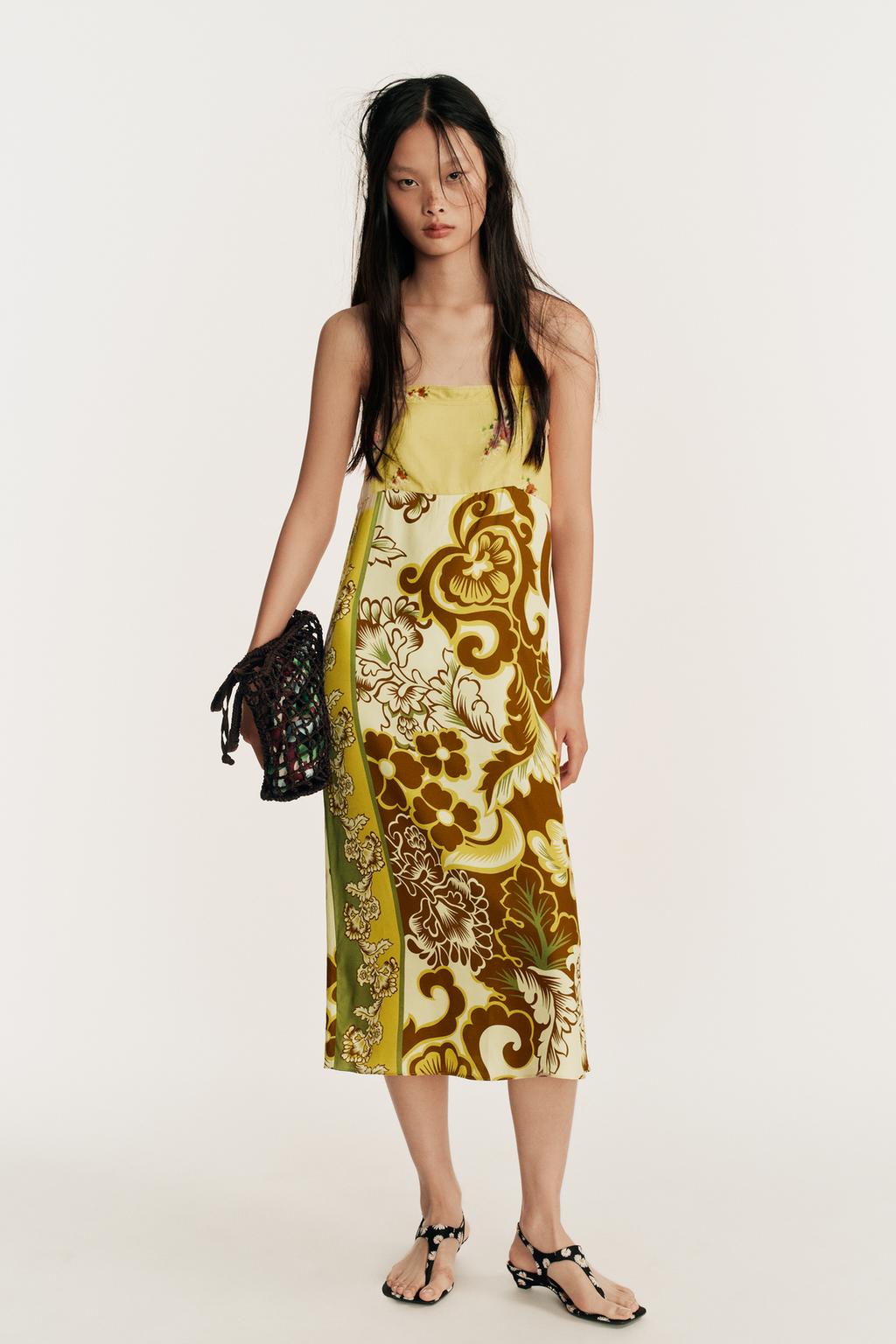 Limited Edition Printed Contrast Midi Dress