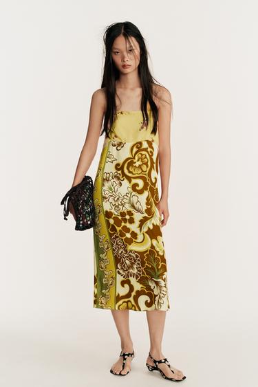 LIMITED EDITION PRINTED COMBINED MIDI DRESS - Printed by Zara