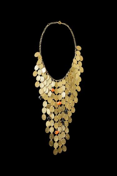 COLLAR CASCADA MONEDAS ABALORIOS - Dorado de Zara - Imagen 0