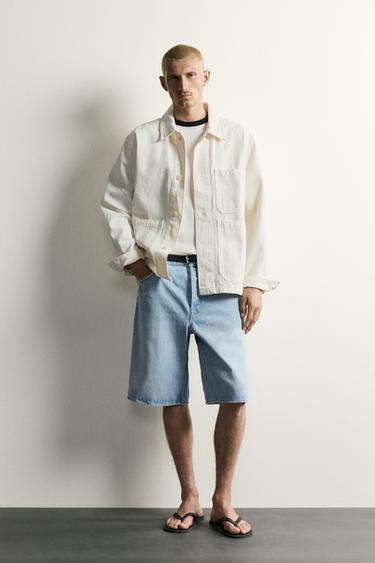 برمودا DENIM LOOSE FIT - أزرق فاتح الخاص بـ Zara