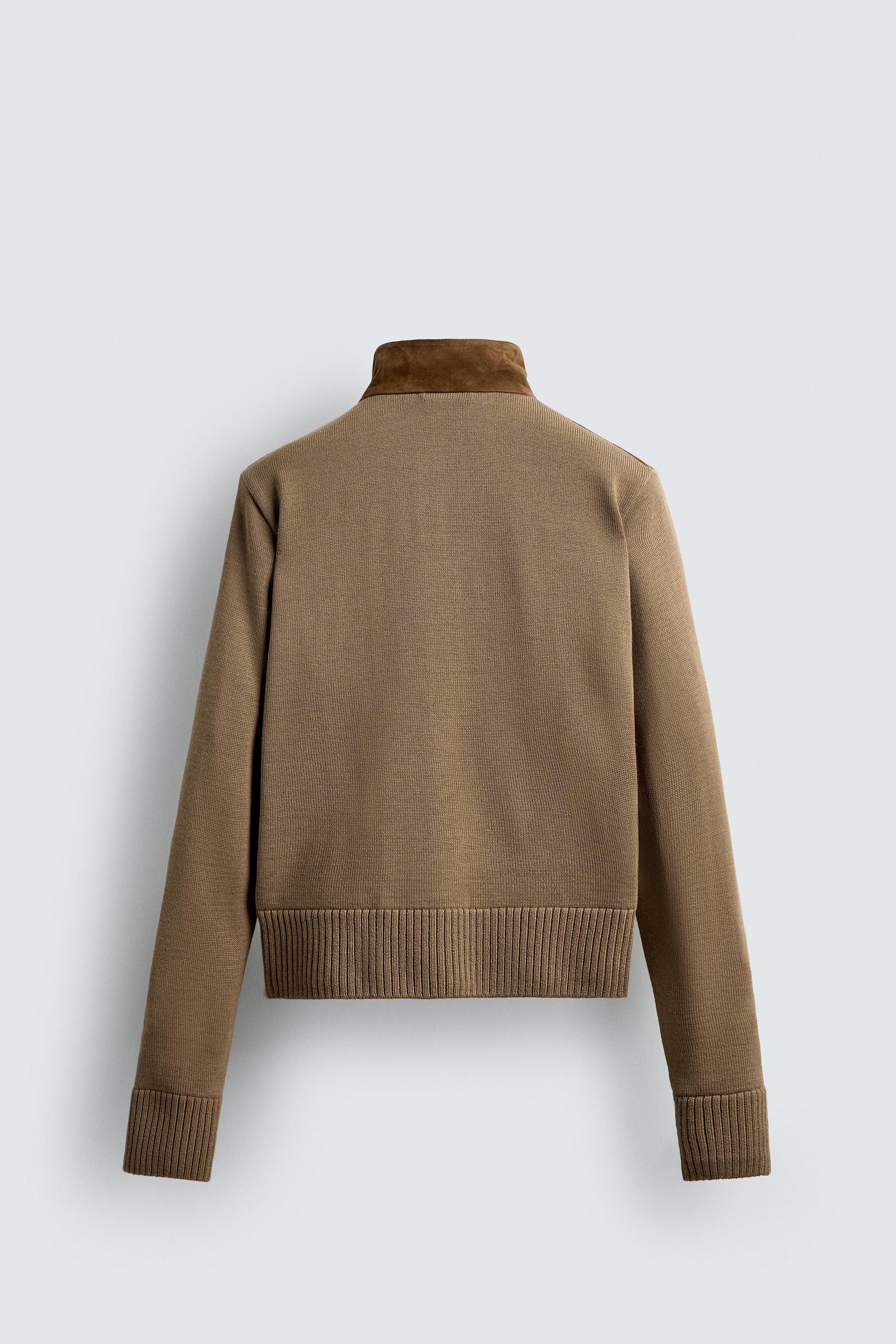 LIMITED EDITION COMBINATION LEATHER JACKET - Dark camel