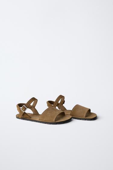 LEATHER SANDALS - Brown by Zara - Image 1