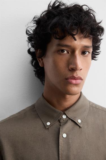 COTTON - LYOCELL SHIRT - Earth by Zara