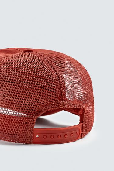 MESH CAP WITH DRAWSTRING - Red by Zara - Image 6