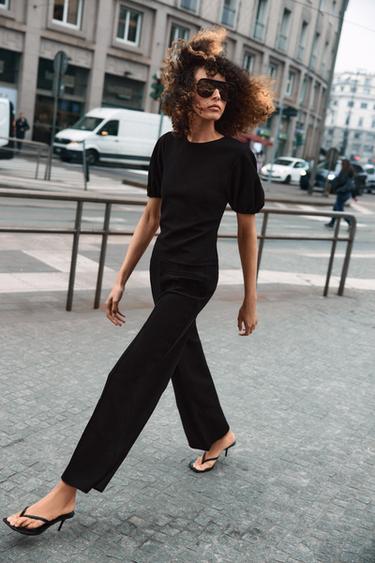 HOSE MIT VOLUMEN - Schwarz von Zara