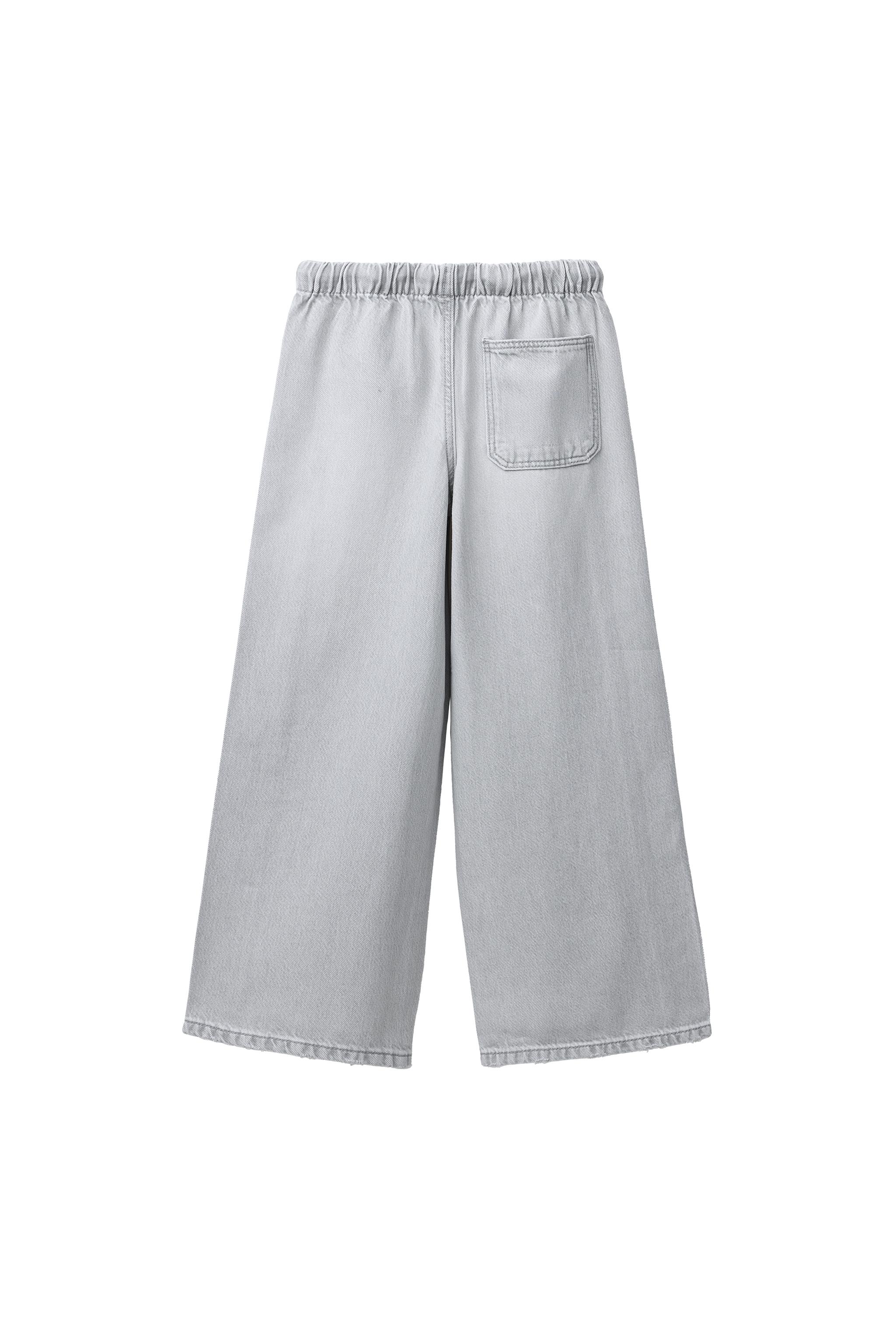 WIDE LEG JEANS WITH DRAWSTRINGS — Gray (alternate view)