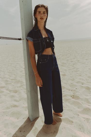 ДЪНКИ Z1975 CULOTTE С ВИСОКА ТАЛИЯ И ШИРОКИ КРАЧОЛИ - Син от Zara