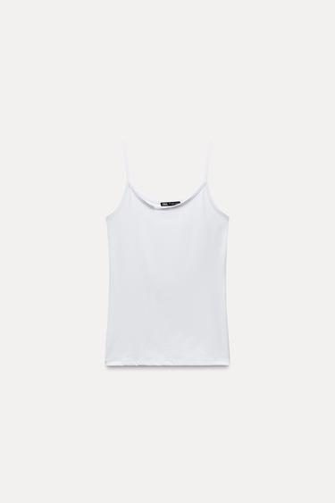 T-SHIRT POLIAMIDA ALÇA FINA - Branco da Zara
