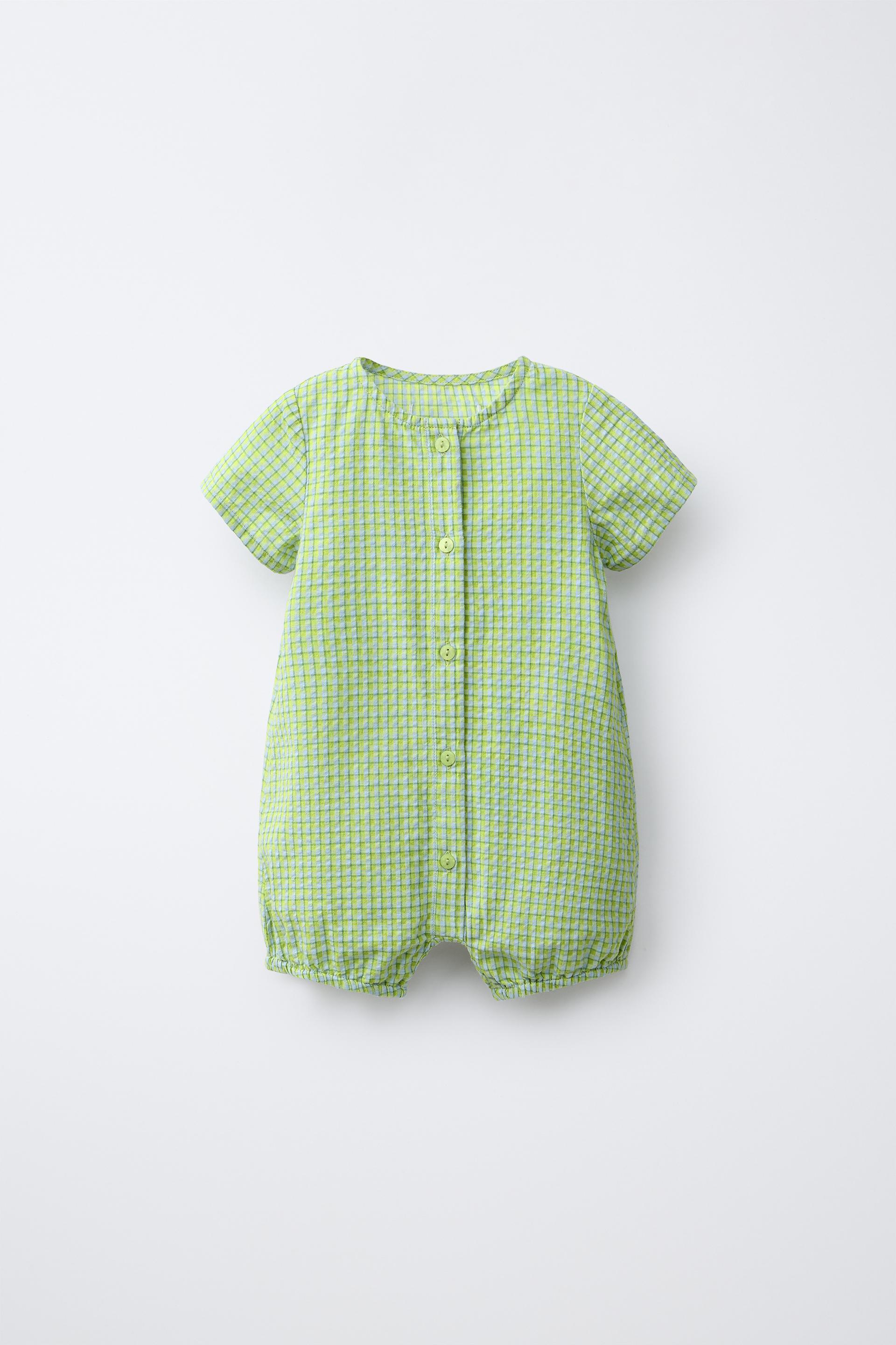 Textured Check Romper