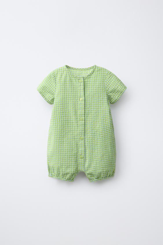 PELELE TEXTURA CUADROS - Verde claro de Zara - Imagen 0