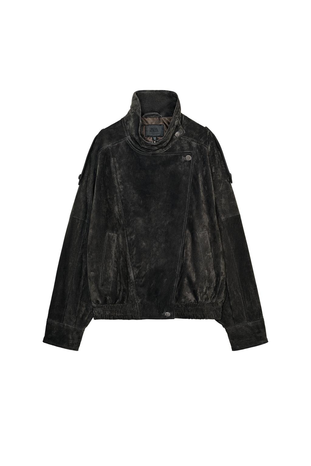 100% SUEDE BIKER JACKET WITH COVERED BUTTONS - image 3