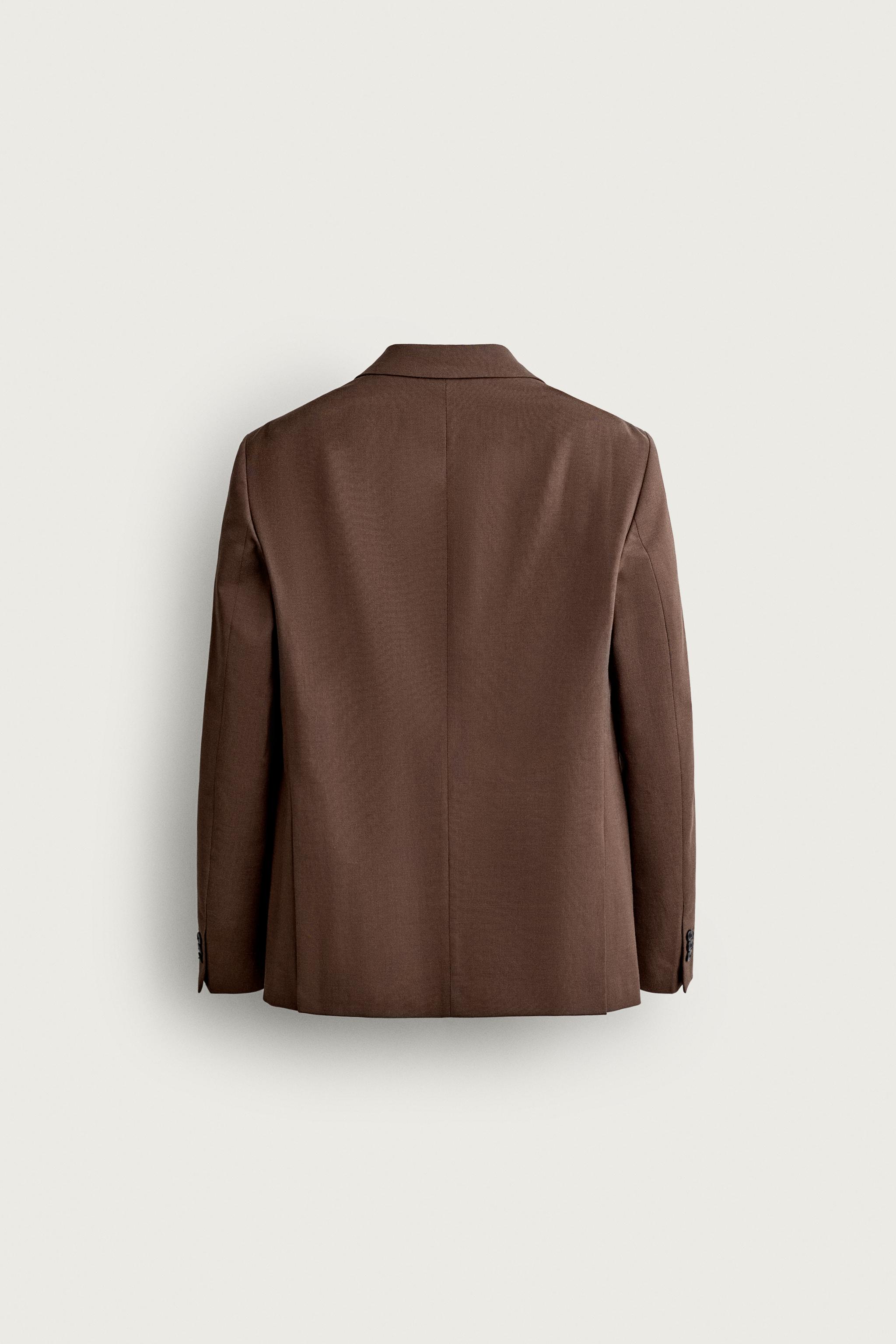 Мужские пиджаки Zara REGULAR FIT SUIT BLAZER — фото 9