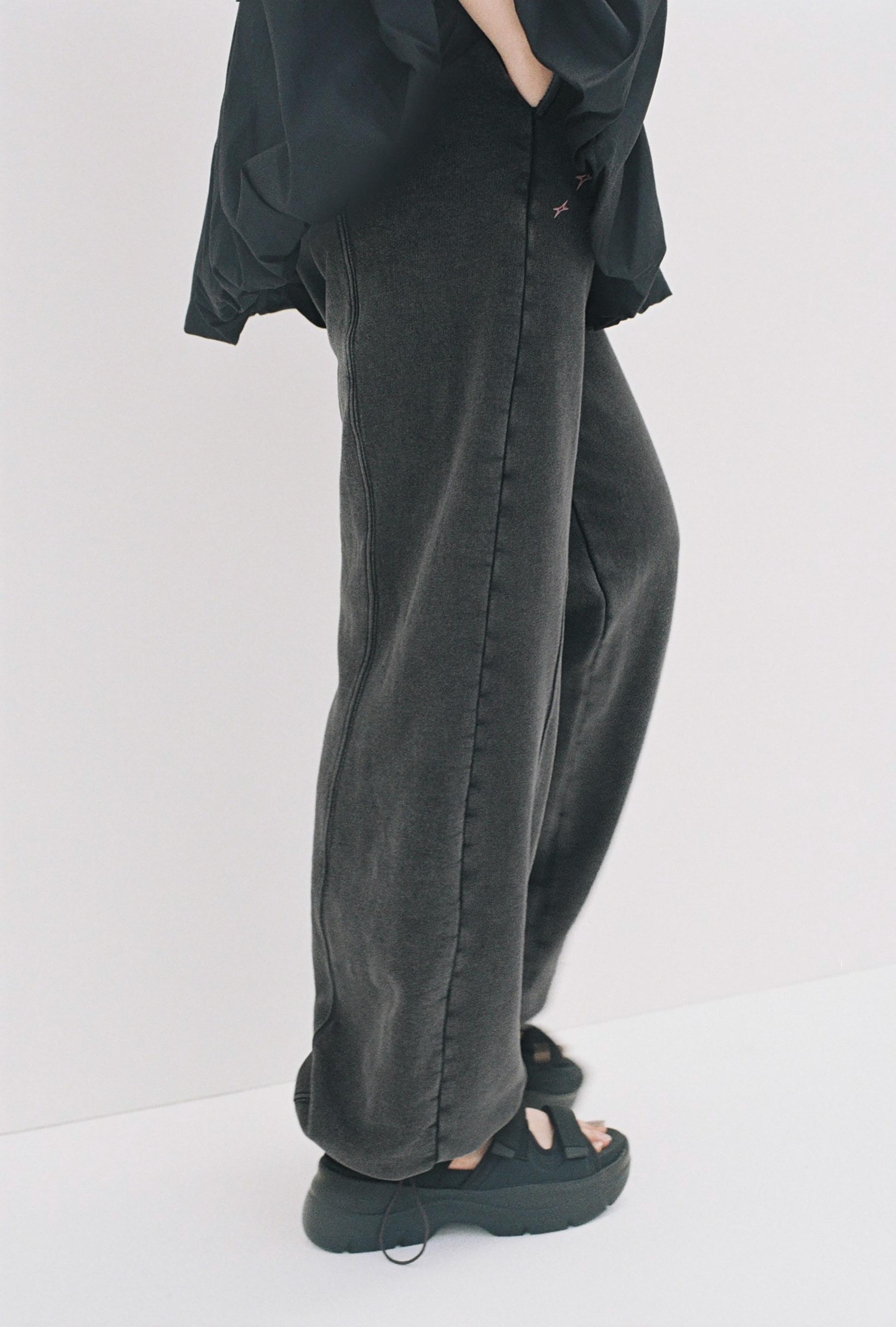 【ZARA】ウォッシュド加工 テキスト プラッシュジャージーパンツ 05643508406-e2.jpg?ts=