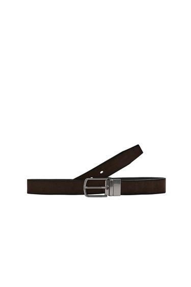 Zara REVERSIBLE LEATHER BELT - Brown