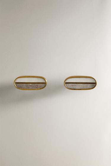 PACK OF CONTRAST MARBLE DOOR KNOBS (PACK OF 2) - White by Zara - Image 0