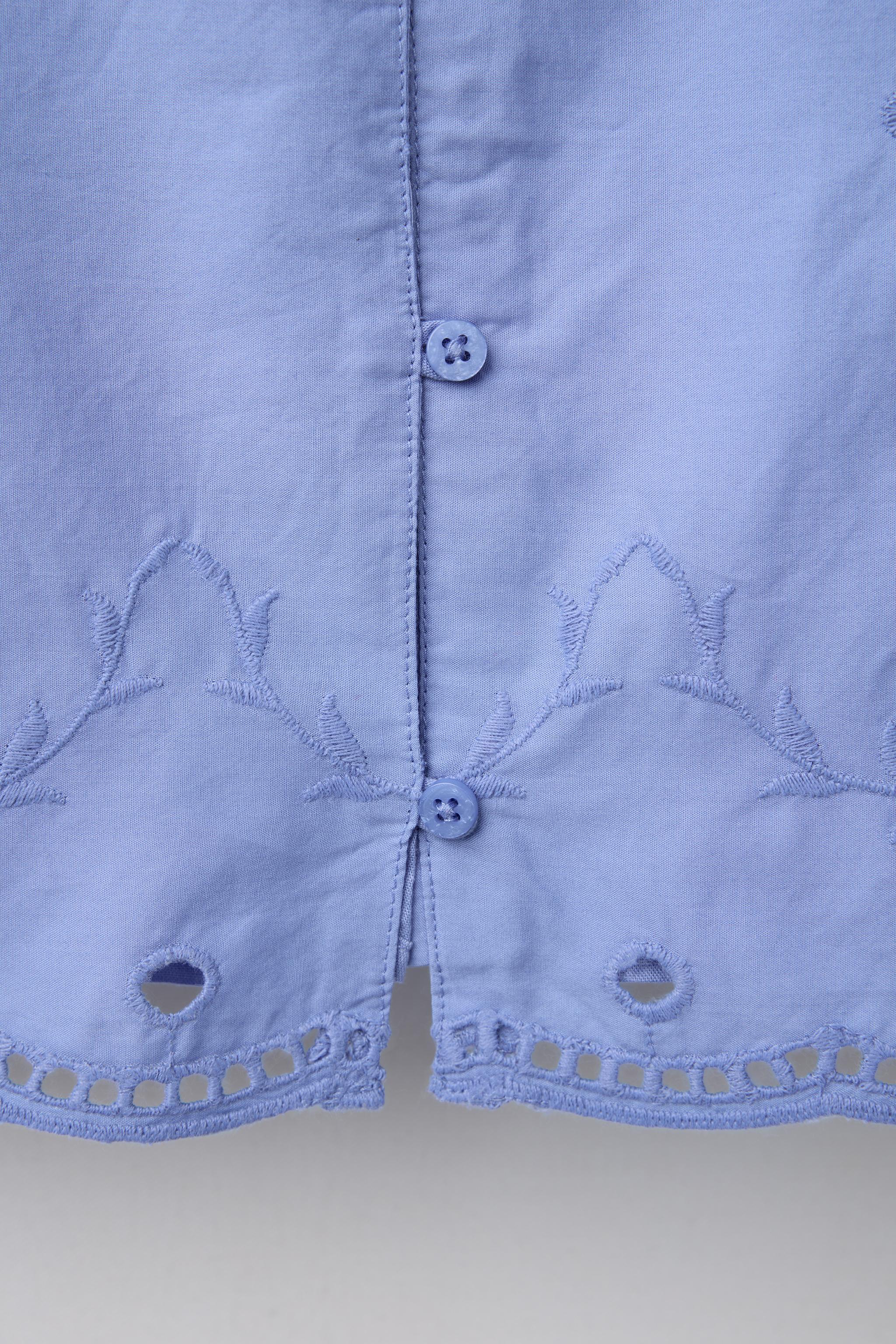 EMBROIDERED BLOUSE - Cornflower blue | ZARA Canada