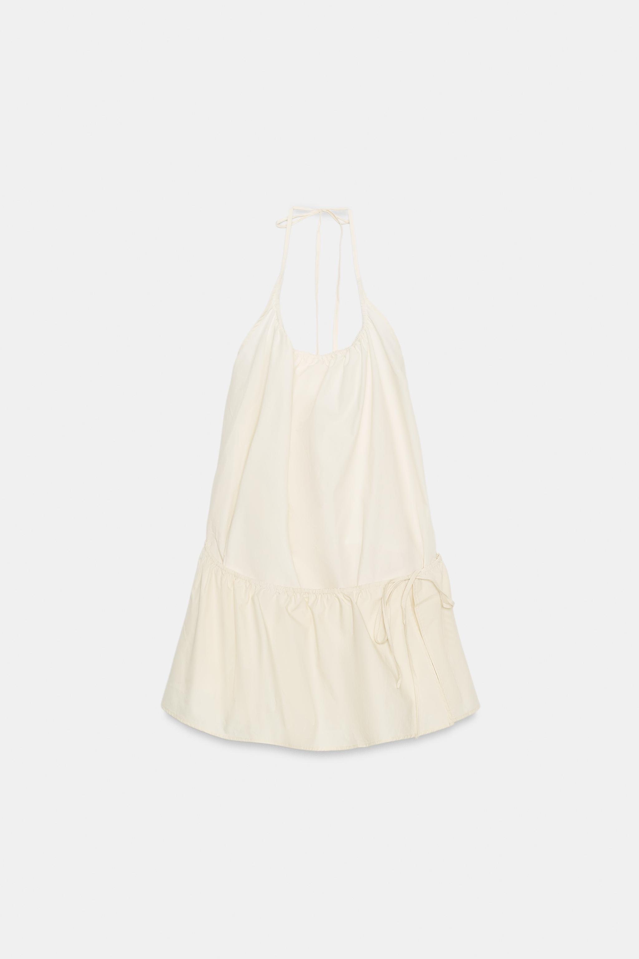 NYLON HALTER DRESS - Ecru | ZARA United States