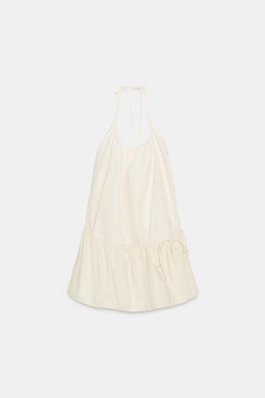 ナイロン ホルターネックワンピースエクリュ0Zaraのナイロン ホルターネックワンピース - エクリュ - 画像 0