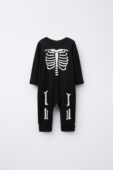 GLOW-IN-THE-DARK SKELETON CONVERTIBLE FOOT PYJAMAS - Black by Zara - Image 2