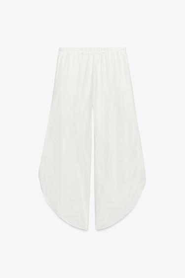 ZW COLLECTION LINEN TROUSERS WITH VENTS - White by Zara - Image 7