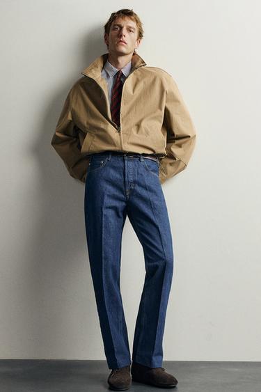 PRESSED BOOT-CUT FIT JEANS AARON LEVINE X ZARA - Blue by Zara