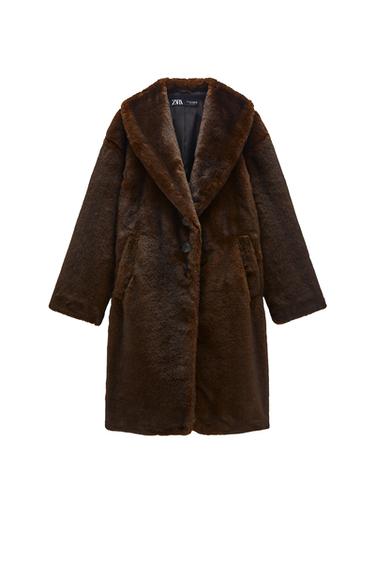 COAT WITH FAUX FUR