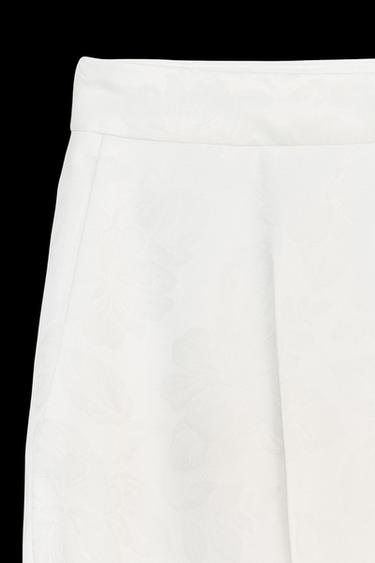 WEITE JACQUARDHOSE - Cremefarben von Zara