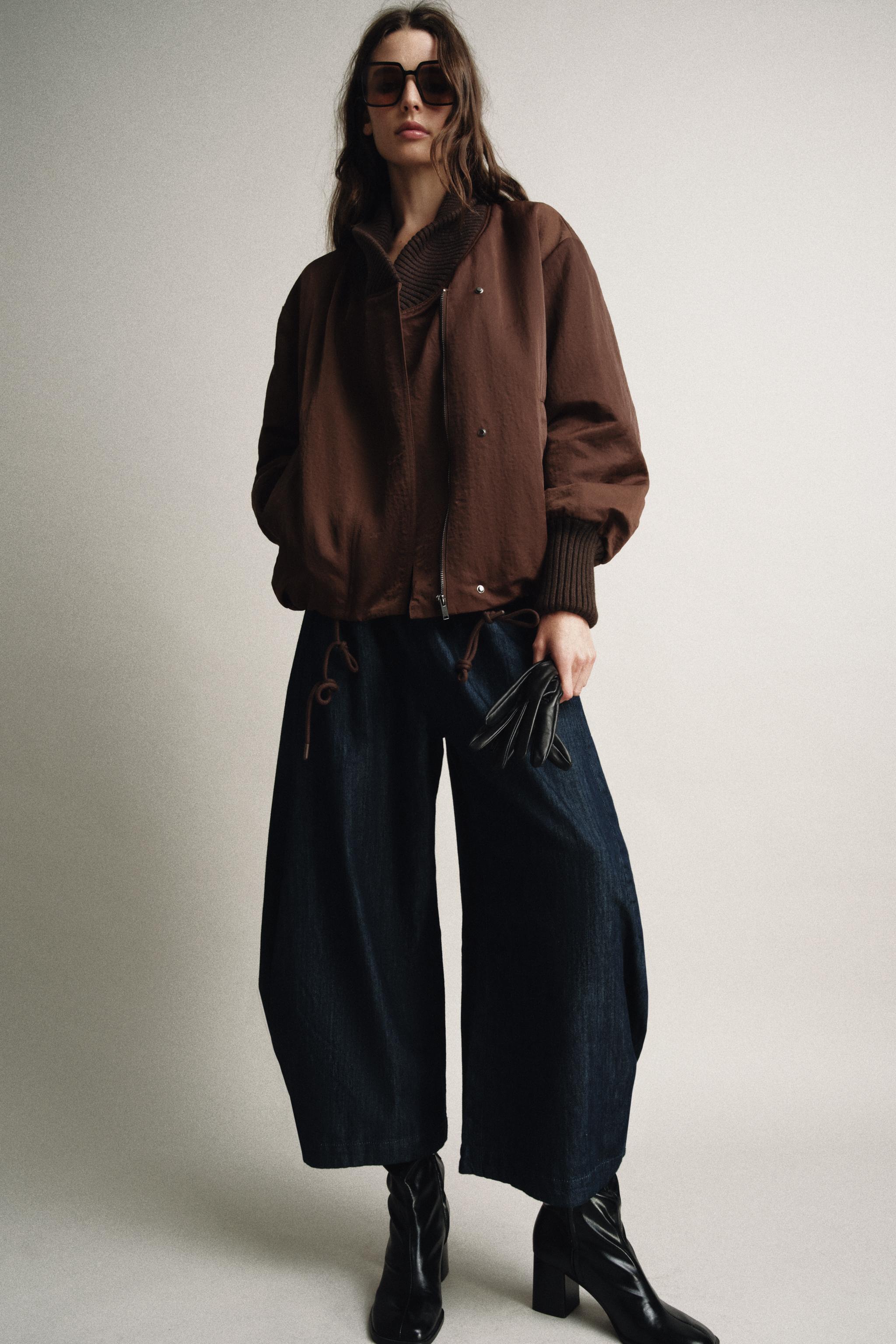 ZW COLLECTION RIBBED JACKET - Chocolate | ZARA United States