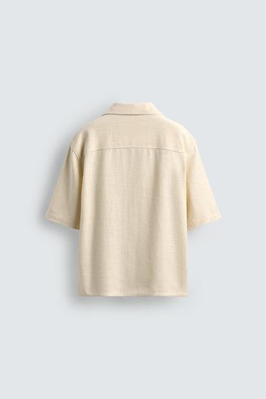 RAISED EMBROIDERY SHIRT - Ecru by Zara - Image 6