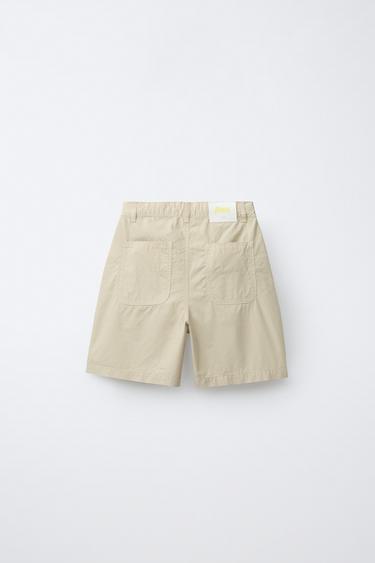 SHORT EN POPELINE À PINCES PENN © - Beige clair de Zara - Image 1