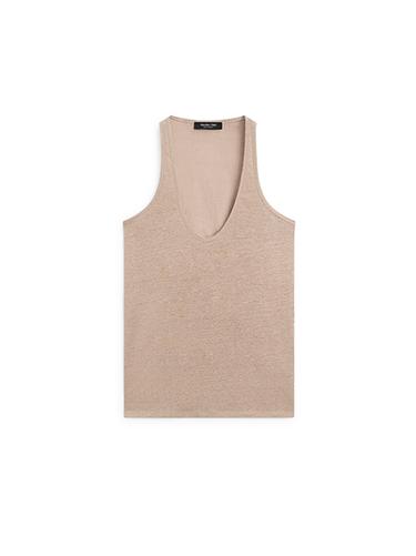 Zara 100% linen strappy top - Stone