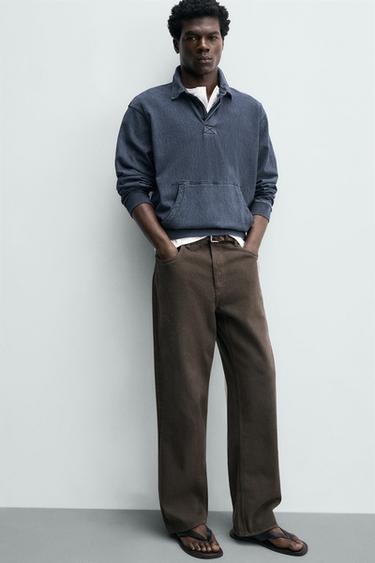POLO REGULAR FIT EFFET DÉLAVÉ - Bleu de Zara - Image 5