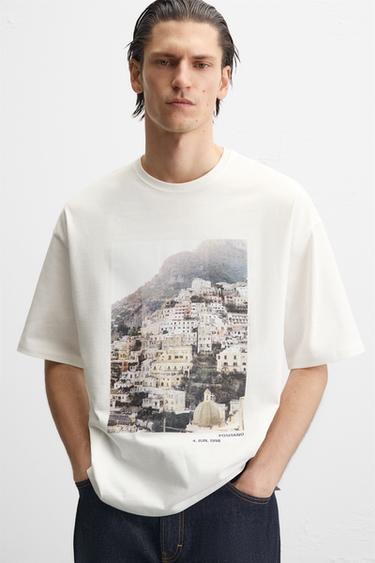 T-SHIRT WITH PHOTO PRINT - White by Zara - Image 4