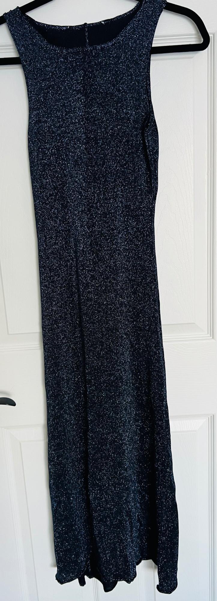 METALLIC THREAD KNIT MAXI DRESS