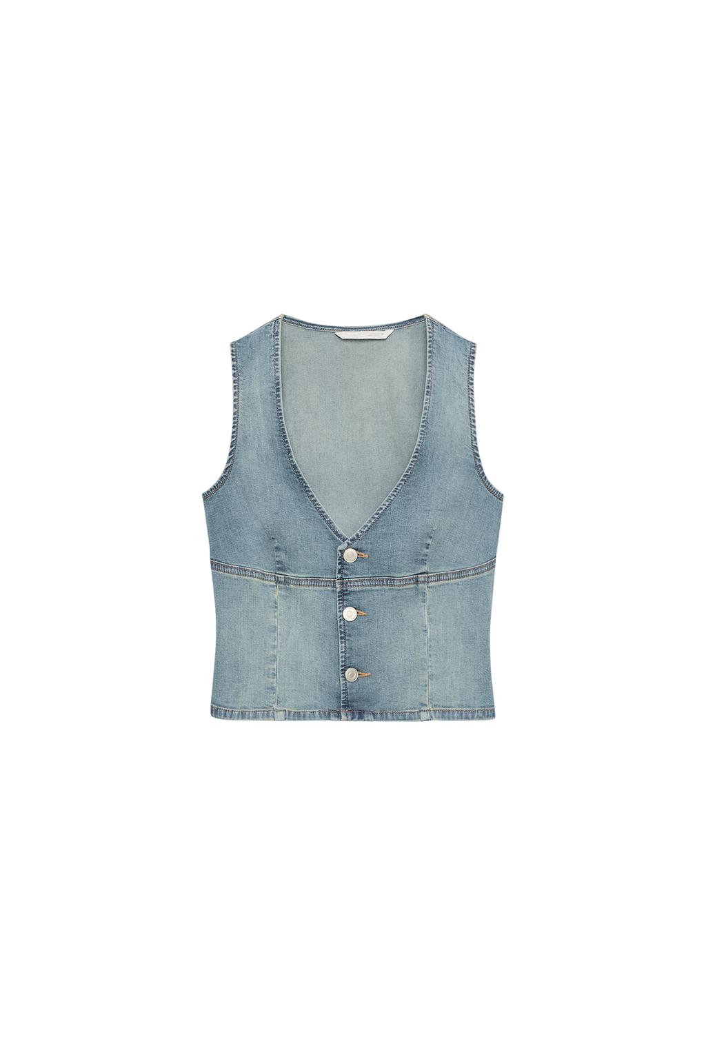 TRF DENIM VEST TOP - image 3